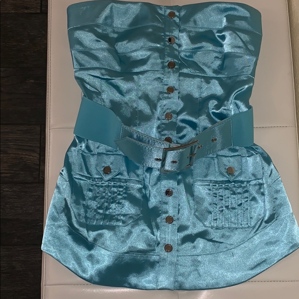Turquoise Bebe tube top with belt ✨💫